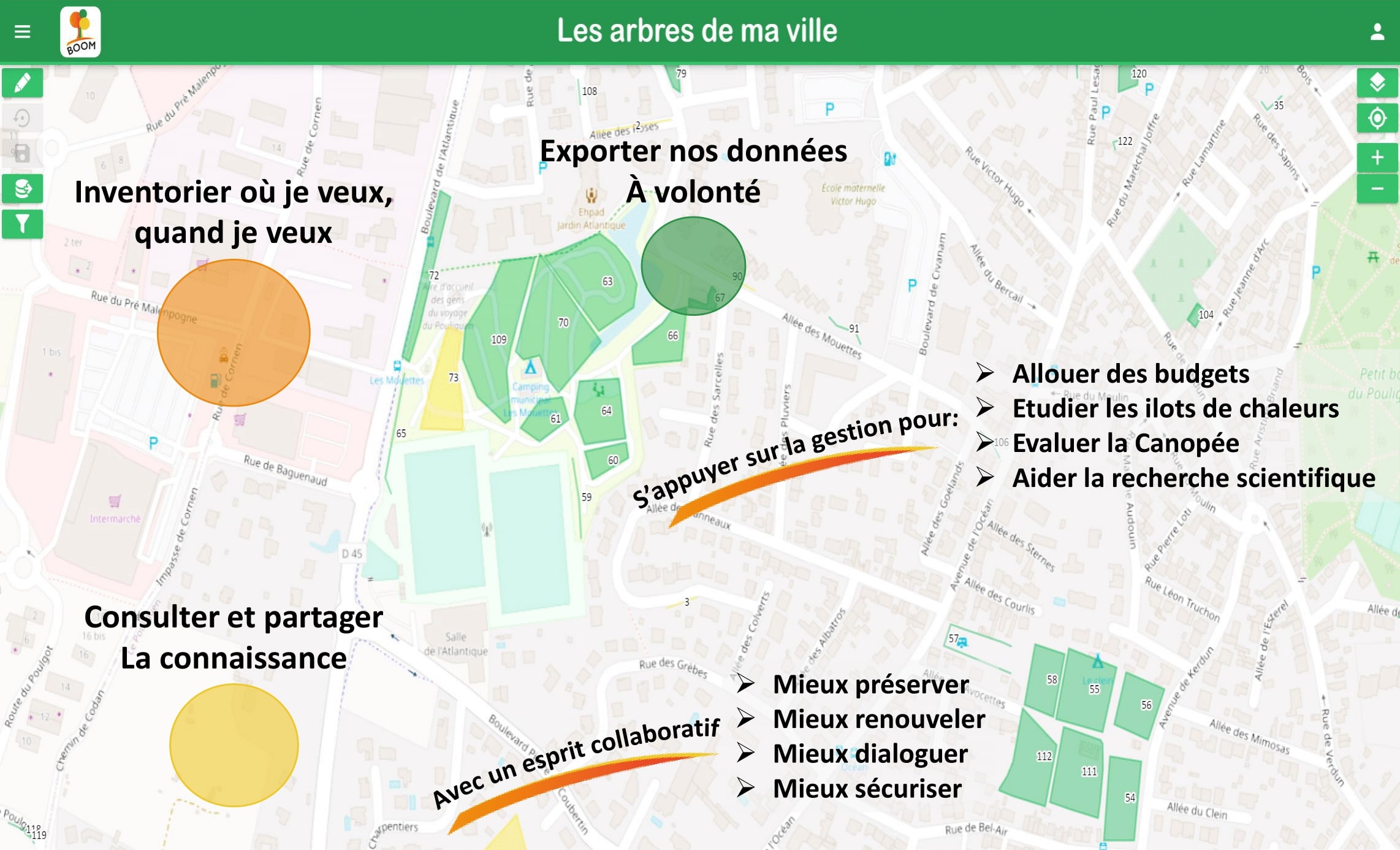 Plaquette simplifié de l'application BOOM.