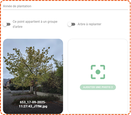 Ajouter des photos directement sur le terrain